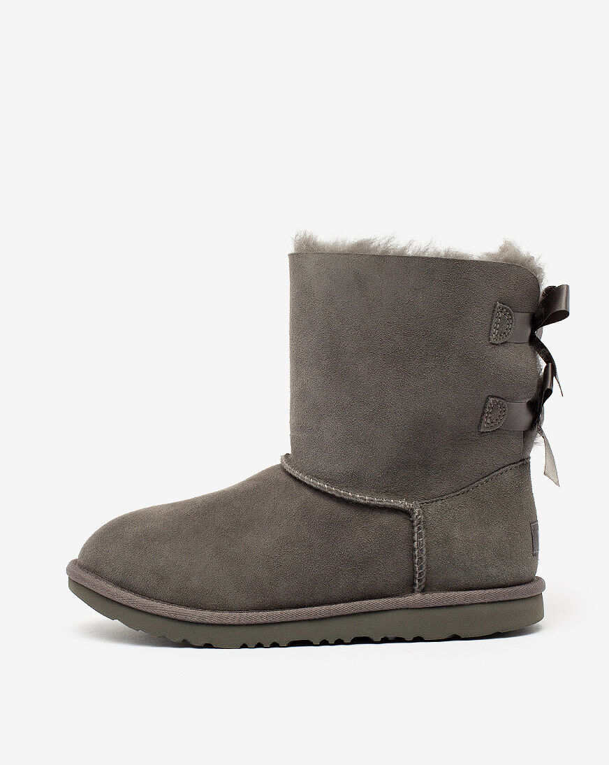 Shop UGG Grade School Bailey Bow II Boots 1017394GRYJ grey