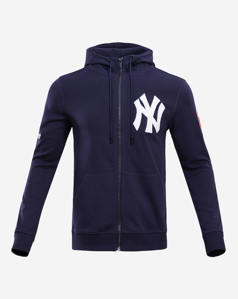 PRO STANDARD New York Yankees Classic Chenille Double Knit Full-Zip Pull Over Hoodie  LNY531890-MDN Blue 1
