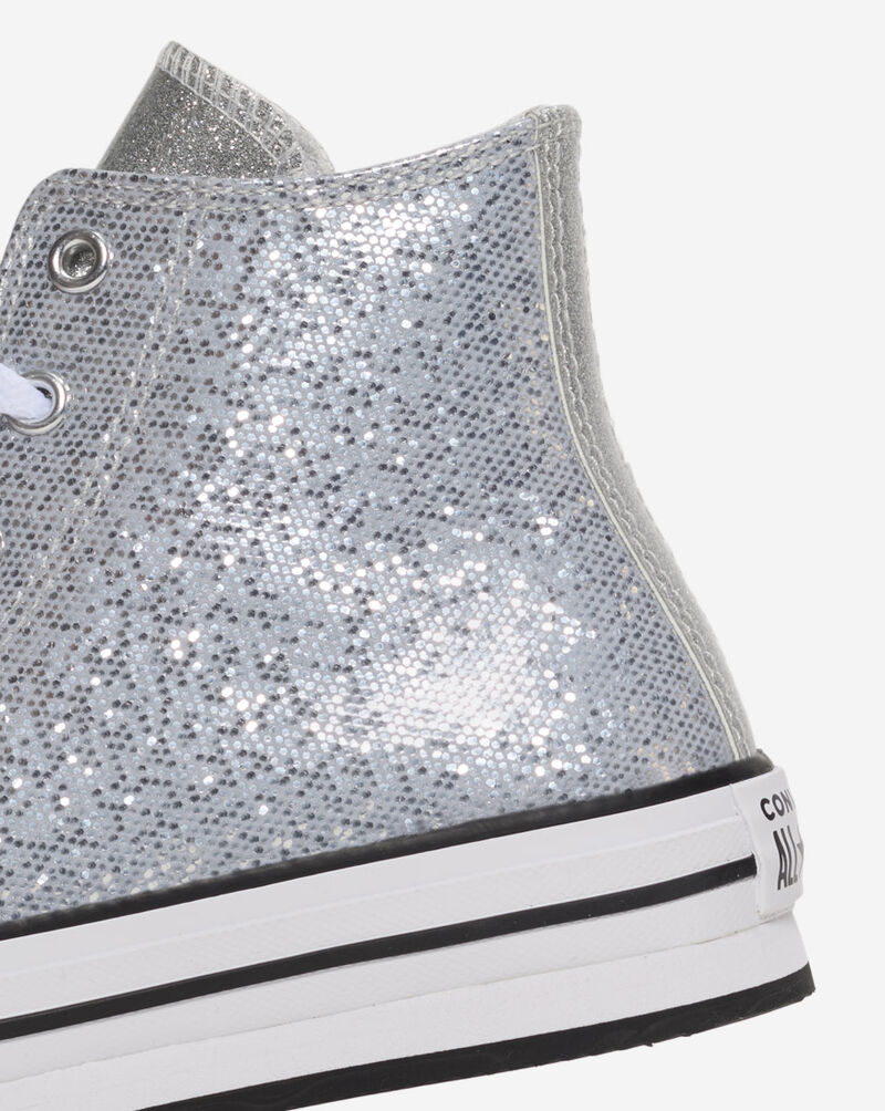 Converse Grade School Chuck Taylor All Star Lift Platform Disco A17656C silver 8