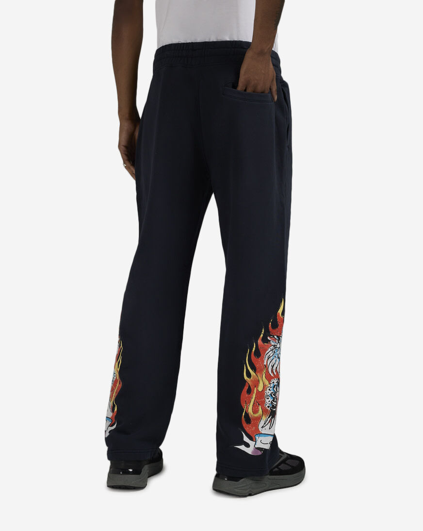 Shop Ed Hardy Tiger Flame Fleece Pants EHM80082-NVY blue | SNIPES USA