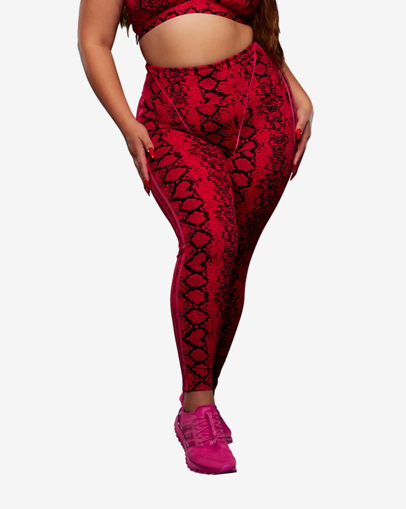 Shop adidas IVY PARK Allover Print Tights (Plus Size) HH9824 red
