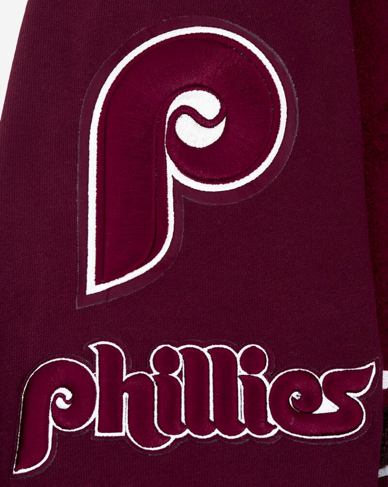PRO STANDARD Philadelphia Phillies Retro Mashup Rib Crewneck  LPH533422-WNE Red 2