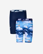 Nike Big Kids' 2PK Printed Long Boxer Briefs 9N1061-U90 Blue 3