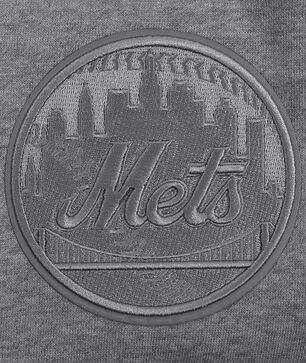 New York Mets Neutral Drop Shoulder Fleece Pull Over Hoodie 