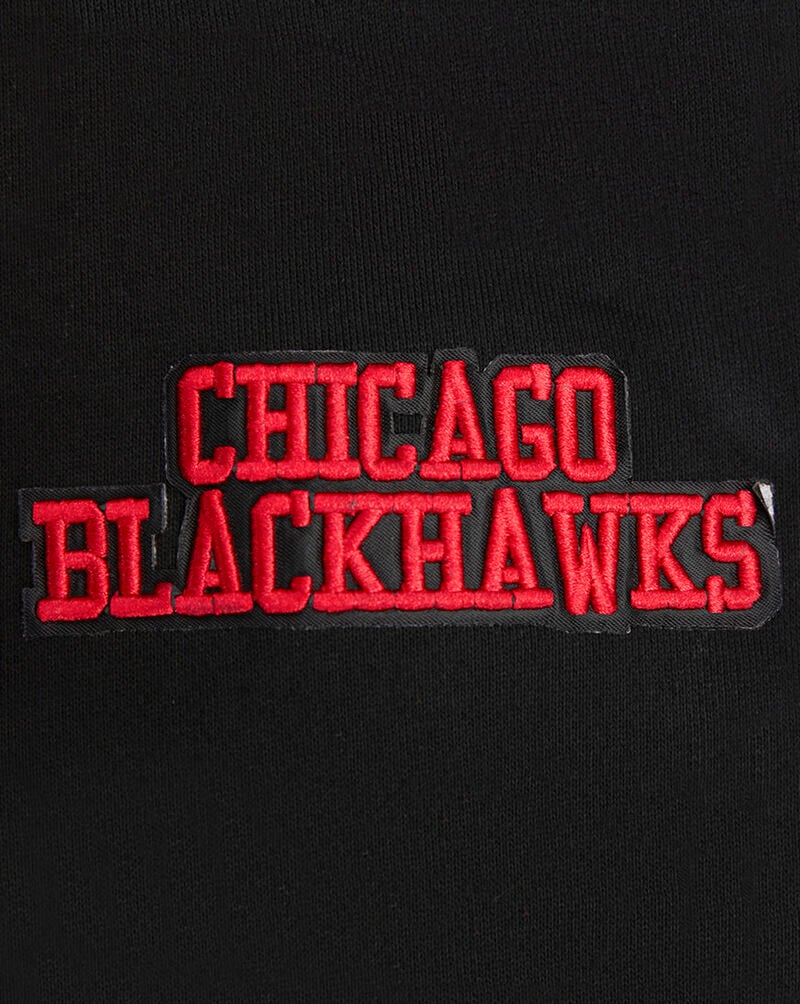 PRO STANDARD Chicago Blackhawks Retro Classic Fleece Pullover Hoodie HCB567534-BRK Black 4