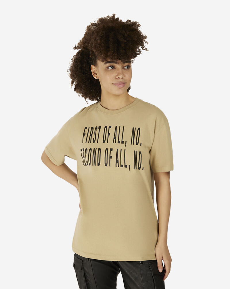 Graphic Tees First Of All No Tee FTT7170XX Beige 1