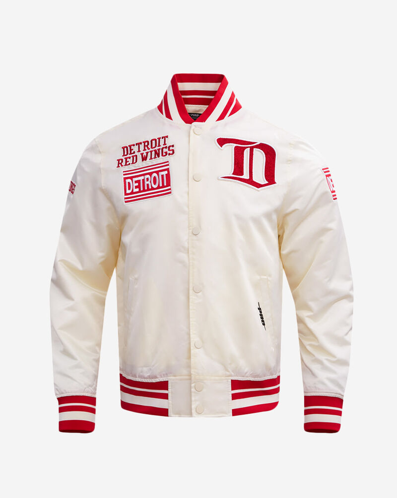 PRO STANDARD Detroit Red Wings Retro Classic Rib Satin Jacket HDR667541-ERD cream 1