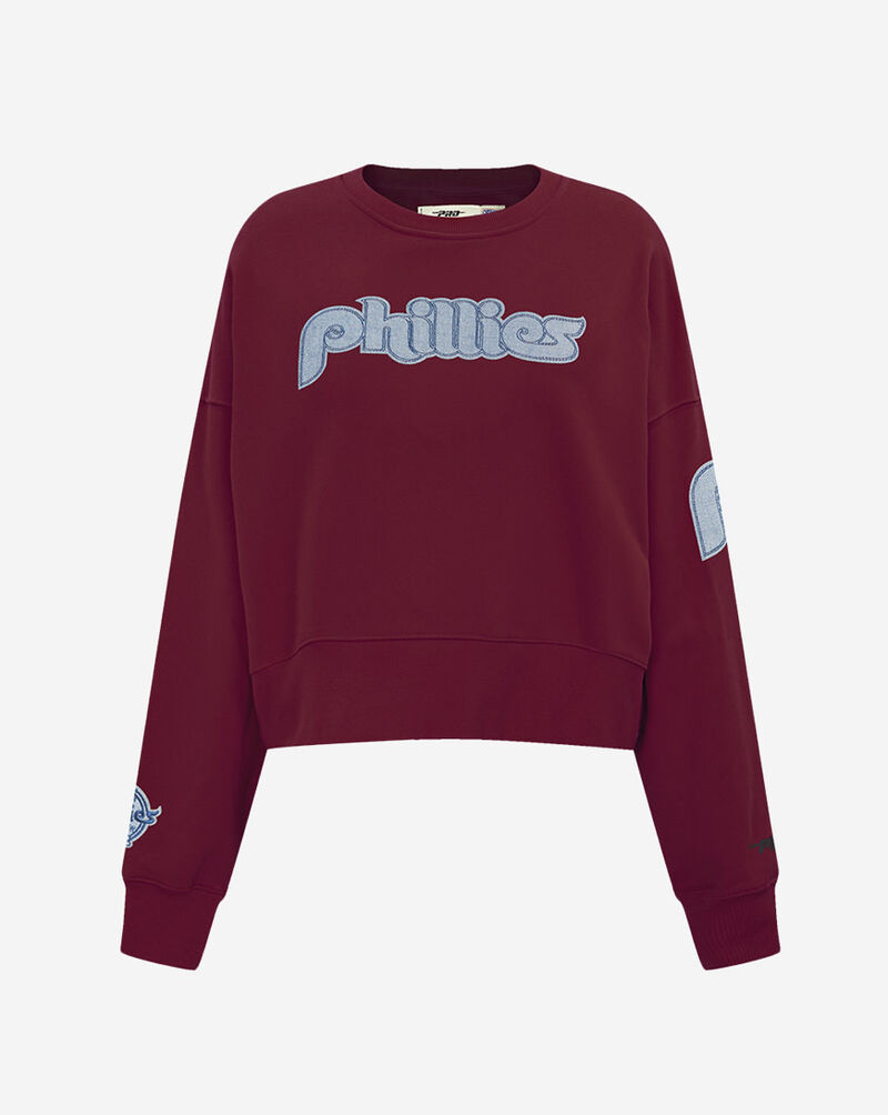 PRO STANDARD Philadelphia Phillies Varsity Blues Fleece Crewneck LPHC39021-WNE Red 1