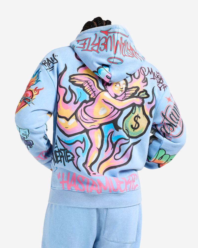 Hasta Muerte Hasta Air Brush Hoodie  HASTAARBRUSH26-BLU Blue 2
