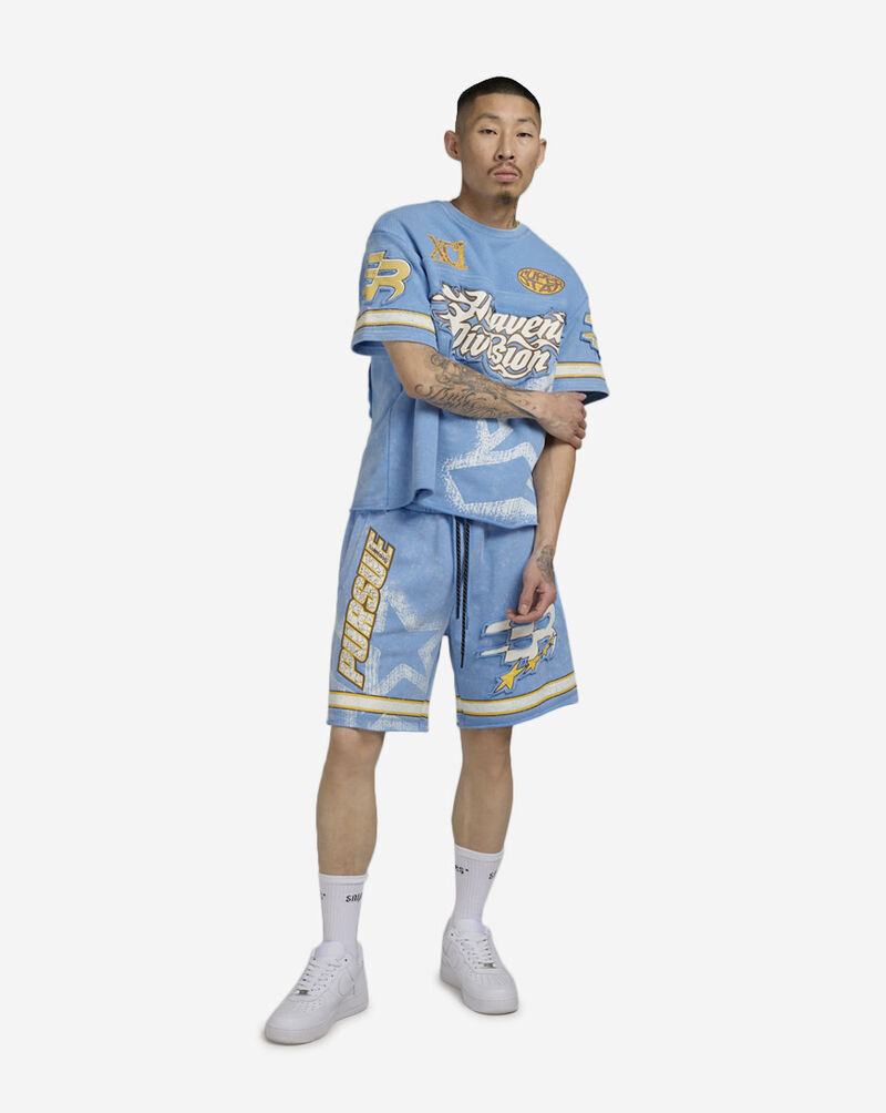 Smoke Rise French Terry Crop Graphic Jersey  KT25355SNZ-BLU Blue 4