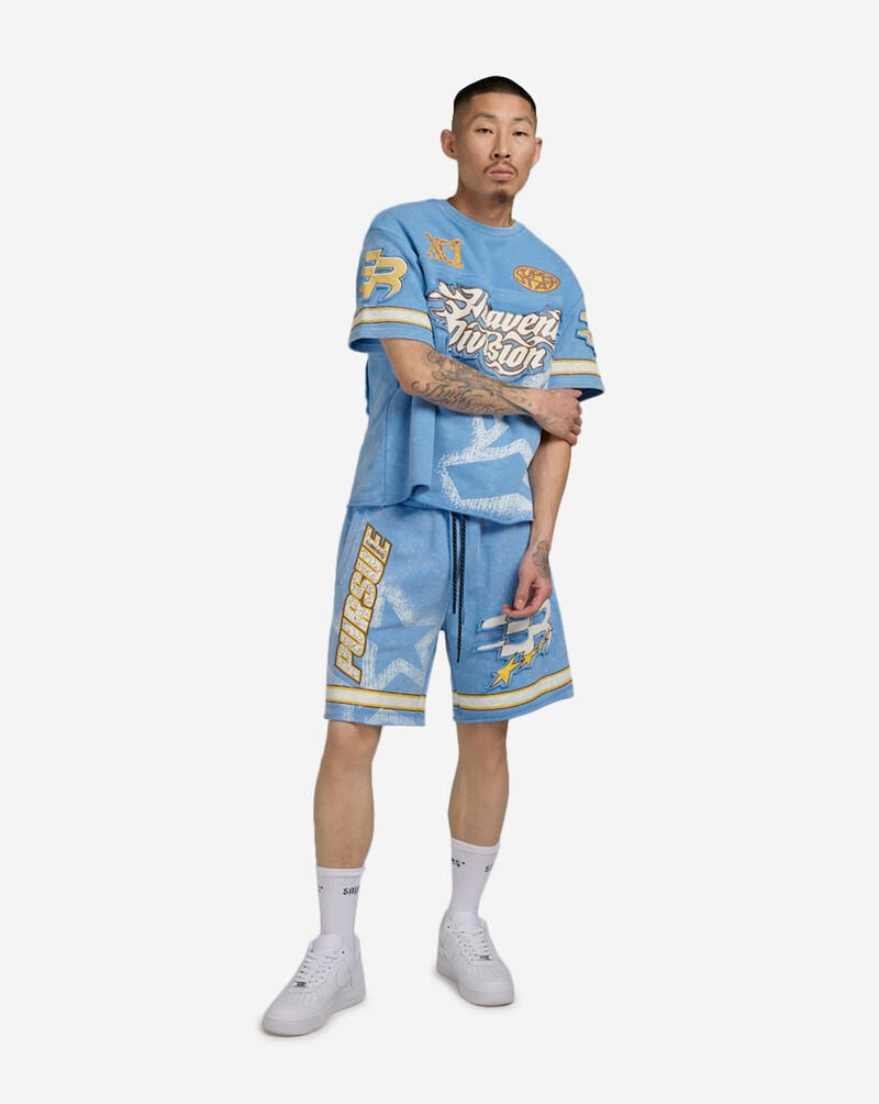 Smoke Rise French Terry Crop Graphic Jersey  KT25355SNZ-BLU Blue 4