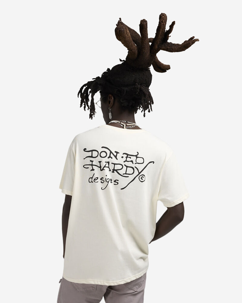 Ed Hardy Dagger Snake Rhinestone Tee EHM1100-139RS-IVY cream 2