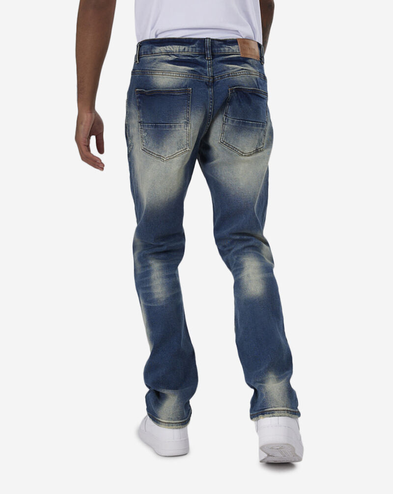 PNA 5 Pocket Rip and Repair Straight Jeans DECWB409-DKBLU Blue 3