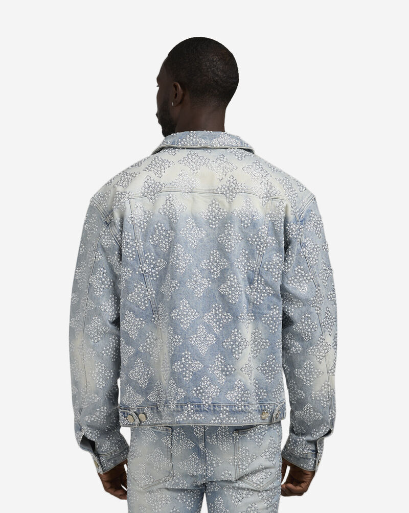 Guapi Embellished Denim Jacket EMB-DNM-JKT-AQUA Blue 2