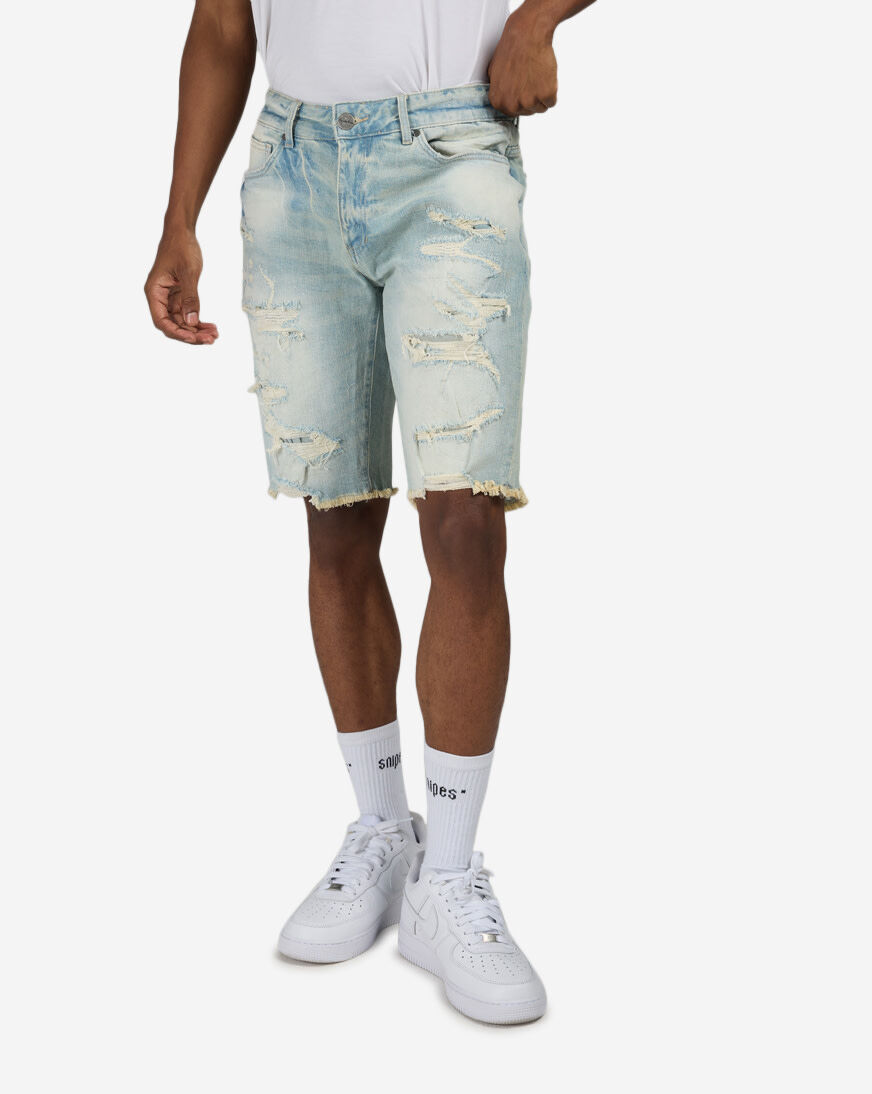 Shop Smoke Rise Distressed Rip and Repair Denim Shorts JS21121SNZ