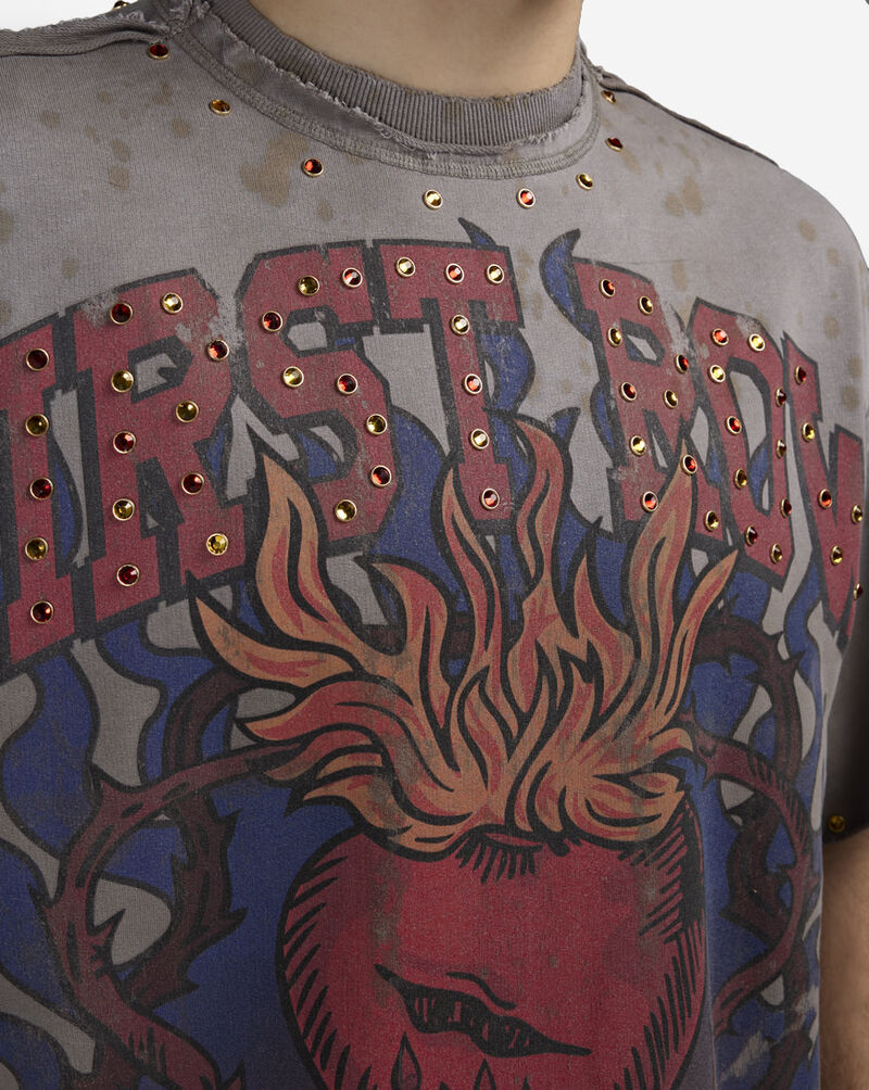 First Row A Silent Promise Cropped Tee FRM3041-GRY Grey 3