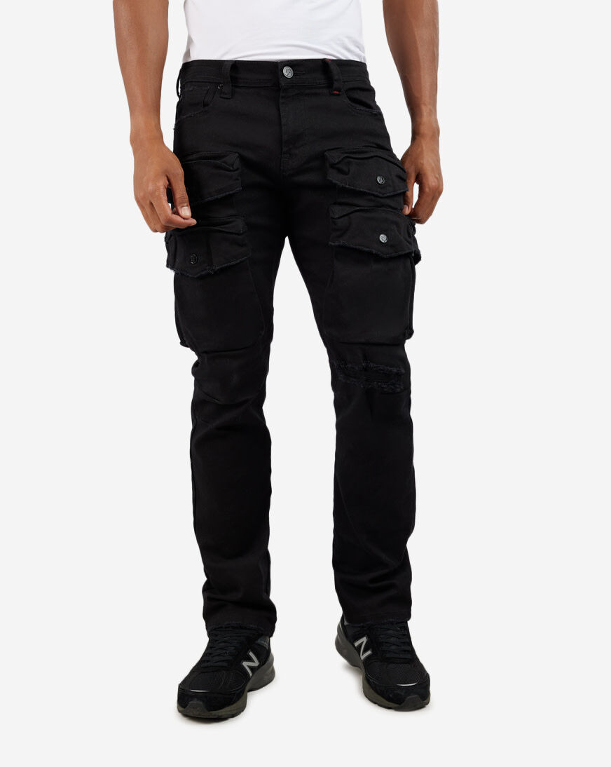 Shop Preme Stacked Multi Pocket Cargo Pants PRWB1356-BLK