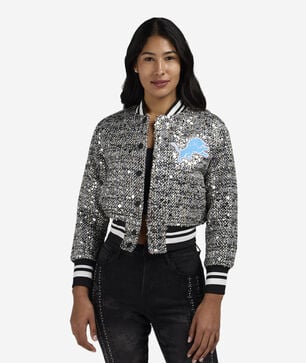 Detroit Lions Tweed Sequin Bomber