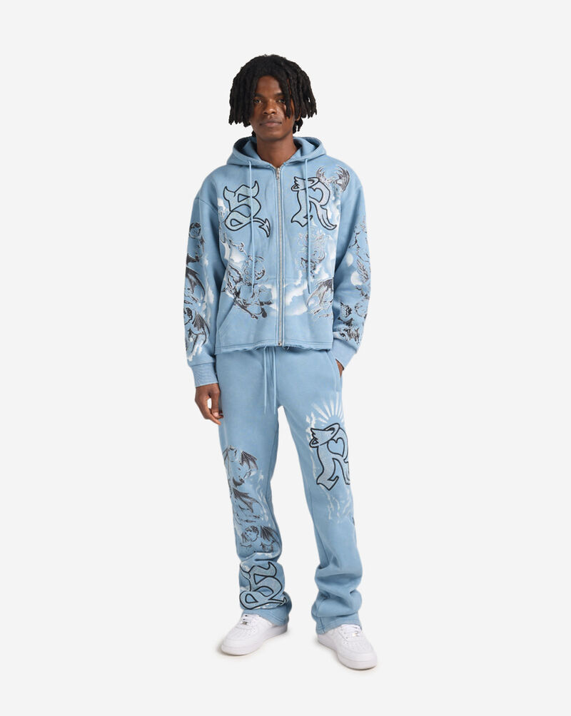 Smoke Rise Trouble In Peace Fleece Pant FP26F541SNZ-BLU Blue 4