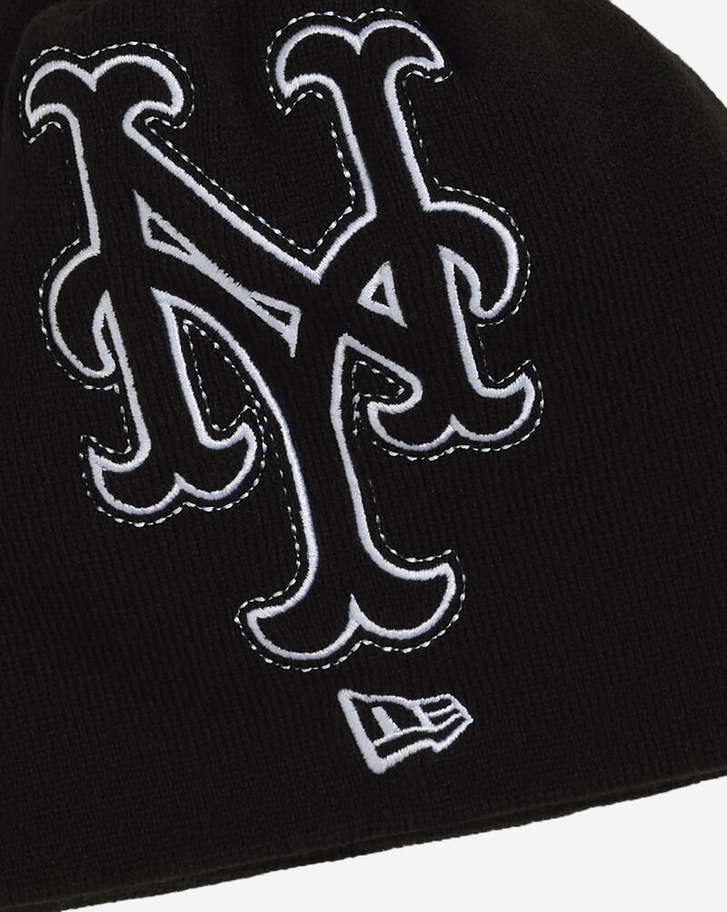 New Era New York Mets Script Oversized Logo Knit 60981483 Black 4