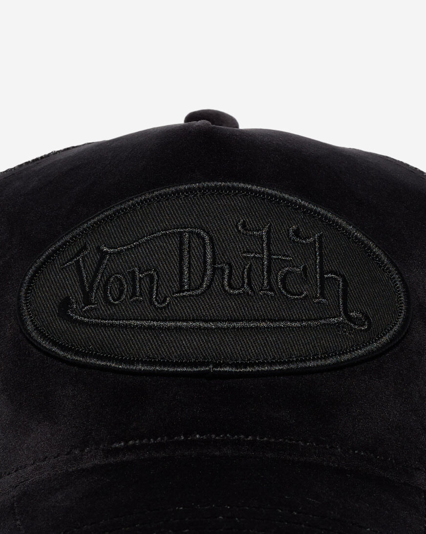 Shop Von Dutch Velvet Trucker Hat VDWB4HT075-010 black | SNIPES USA