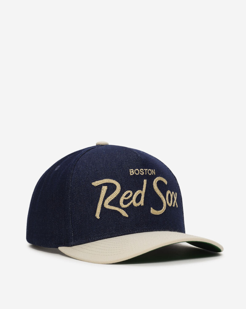 Mitchell  Ness Boston Red Sox Pro Pinch Denim Chainstitch Snapback Hat HP14680-BRSDNCR Blue 1