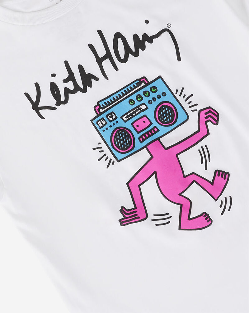 Graphic Tees Grade School Keith Haring Boombox Tee KEYS2798-WHT White 2