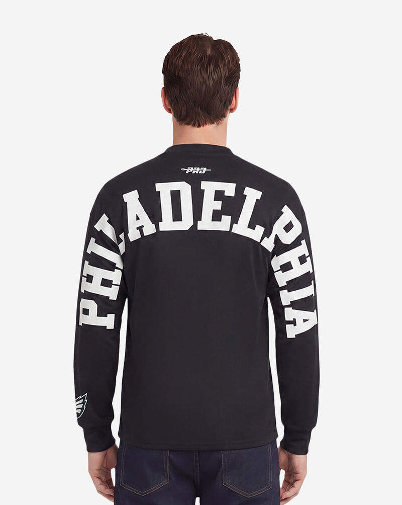 PRO STANDARD Philadelphia Eagles Wingspam Drop Shoulder Long Sleeve Tee FPE2410495-BLK Black 3