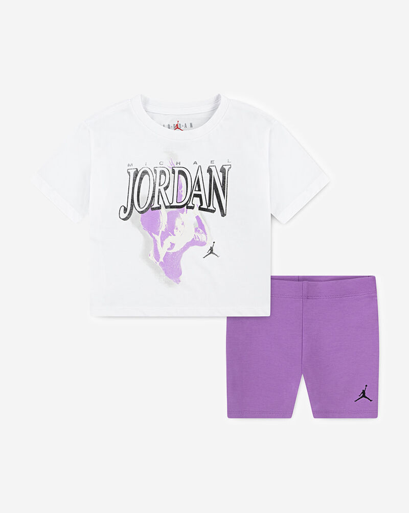 Jordan Little Kids' Retro 1984 2-Piece Bike Shorts Set 35D977-P3R Purple 1