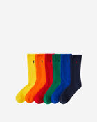 Colorful 6Pk Crew Socks (L)