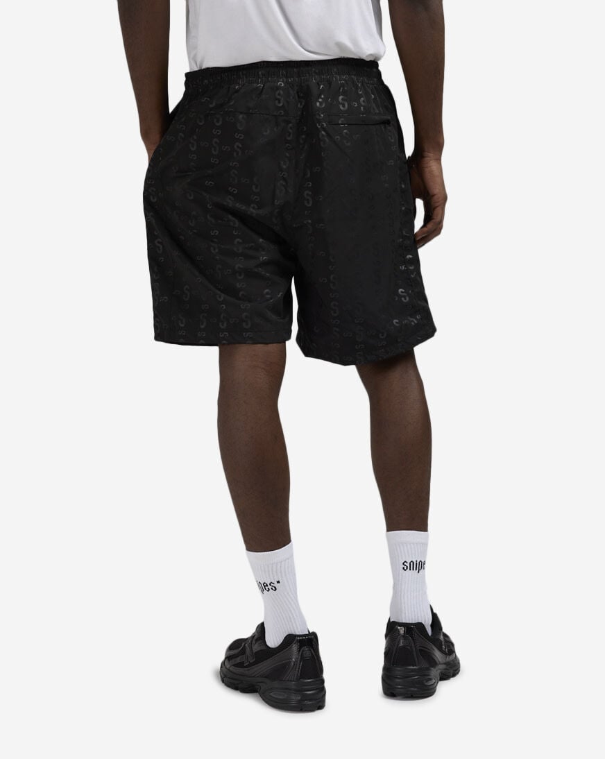 Shop SNIPES Logo Repeat Nylon Shorts SNQ224003M-BLK black