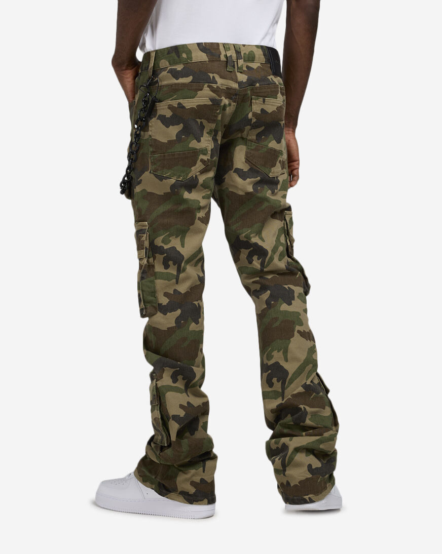 Shop Smoke Rise Stacked Flare Twill Pants JP25632SNZ-CAM camo