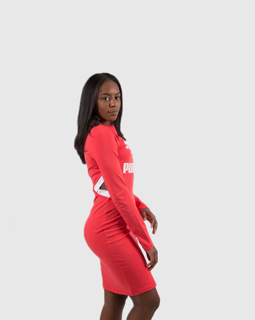 red puma dress