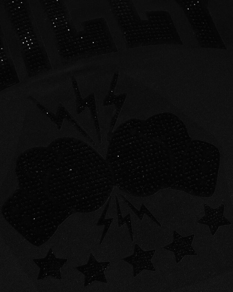 Bag Mafia Philadelphia Rhinestone Crop Sweatshirt WC5971113-BLK Black 4