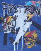 First Row Kids' Skull TBolt Rhinestone Terry Tee  FRBM3087S Blue 3