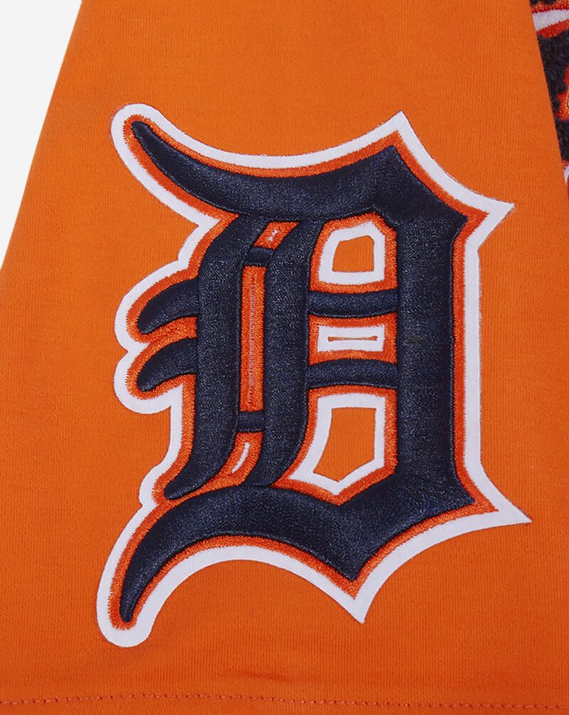 PRO STANDARD Detroit Tigers Classic Chenille Double Knit Short Sleeve Pull Over Hoodie LDT135076-ORG Orange 4