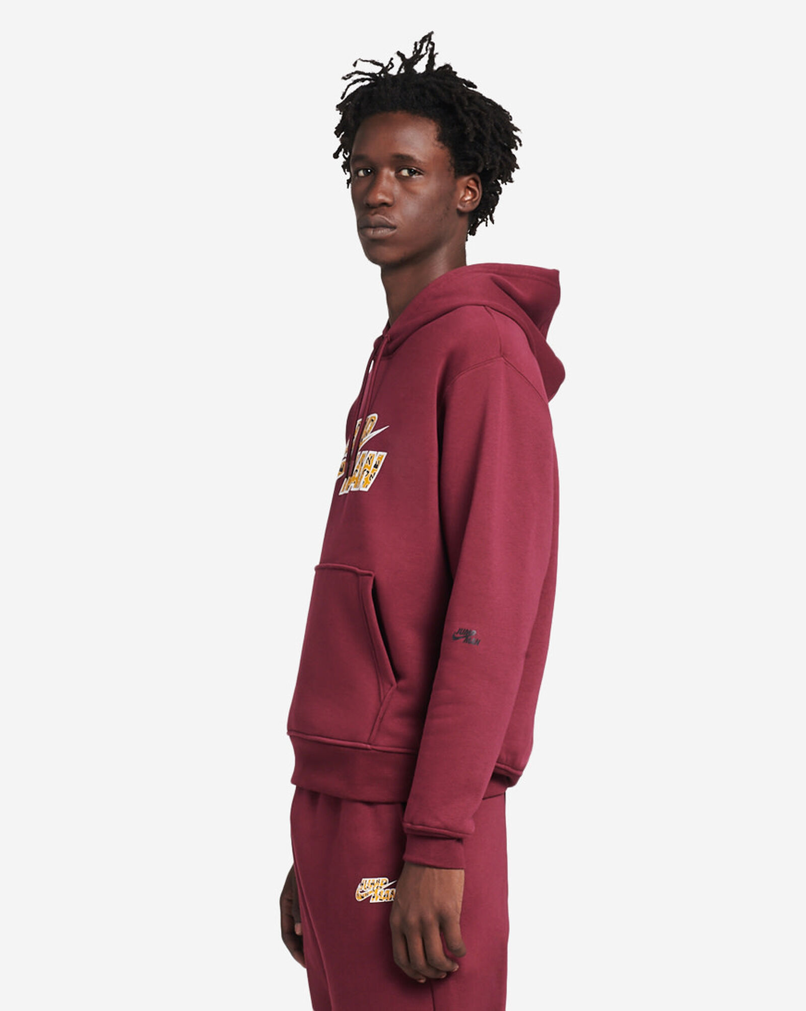 Shop Jordan MJ Flight MVP Jumpman Fleece Pullover Hoodie DQ8037680 red