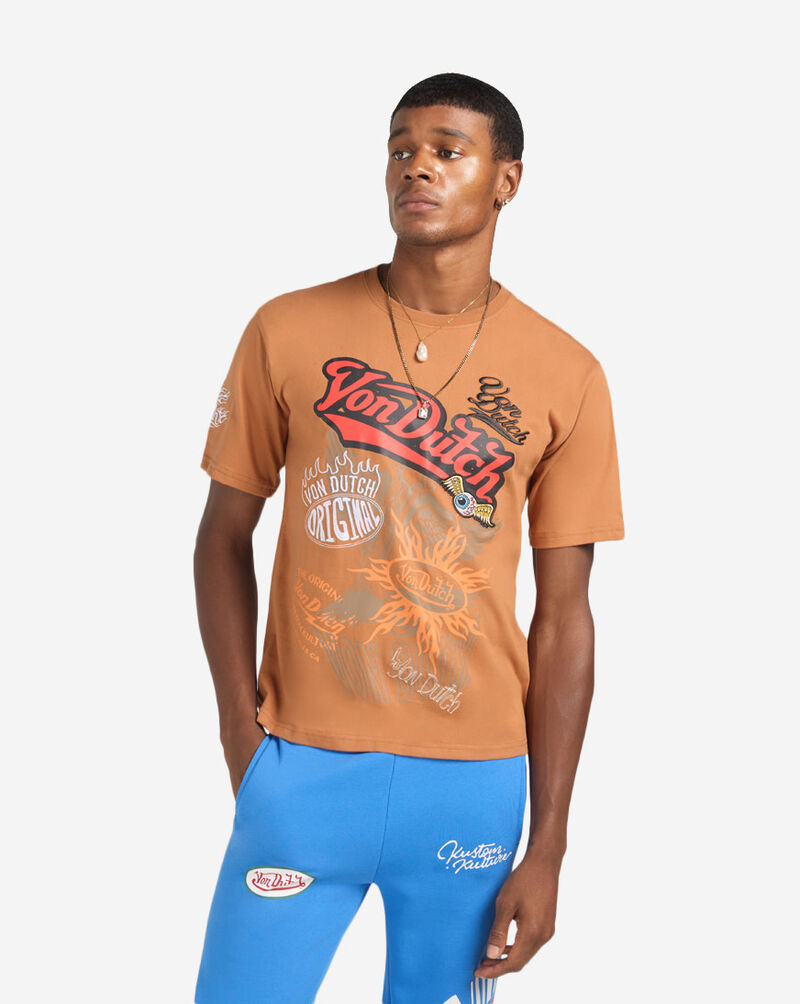 Von Dutch Stamped Graphic Tee VND9E1066 Orange 1