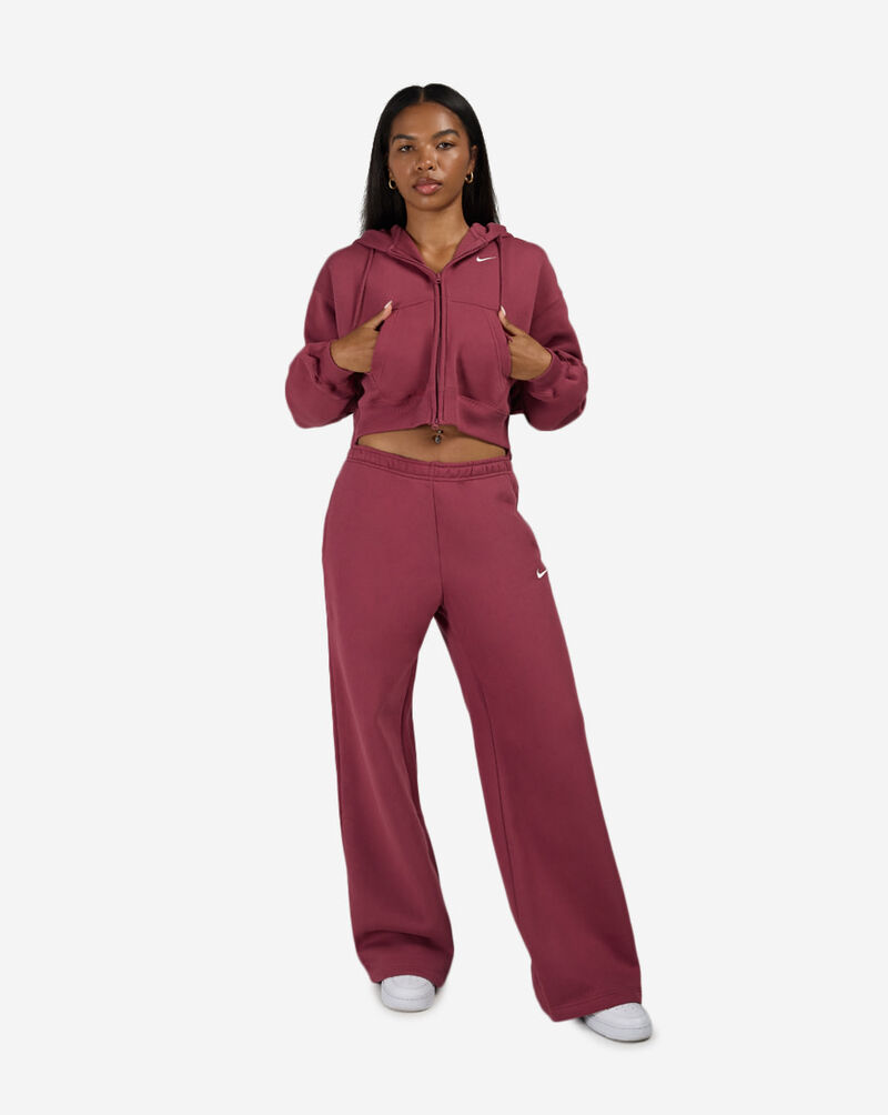 Nike Studio Fleece Medium Weight Mid-Rise Wide-Leg Pants IU1958-654 Pink 4