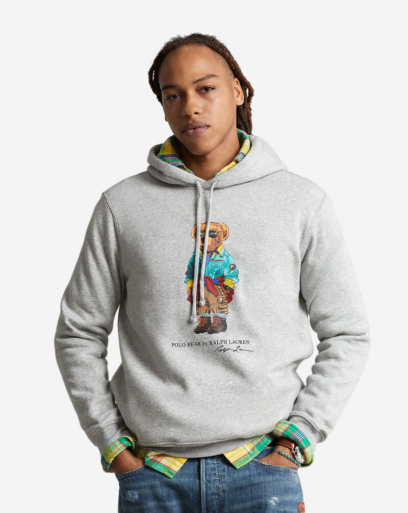 Shop Polo Ralph Lauren Preppy Bear Graphic Pullover Hoodie 710853309021-GRY  grey | SNIPES USA