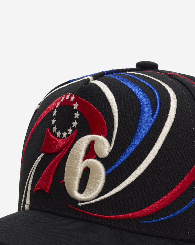 Mitchell  Ness Philadelphia 76ers Pro Pinch Swirl Snapback Hat HP14507-P76BLCK Black 2