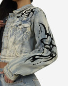 Smoke Rise Flocked Thorn Heart Denim Jacket RJJ26S401SN-SEVILLEBLUE Blue 3