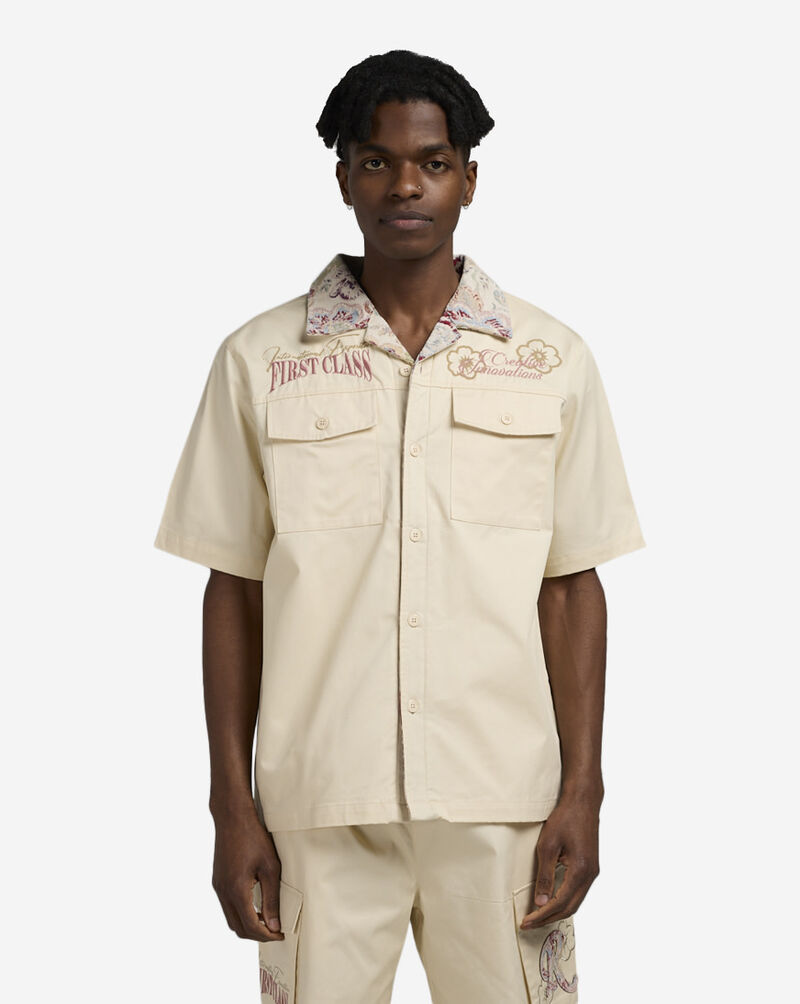 Smoke Rise Twill Tapestry Woven Short Sleeve Shirt WH25196SN-ECR cream 1