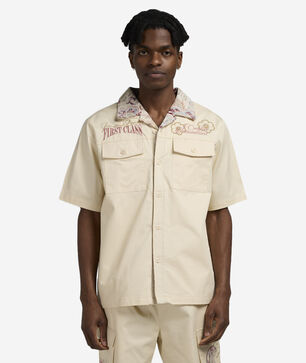 Twill Tapestry Woven Short Sleeve Shirt