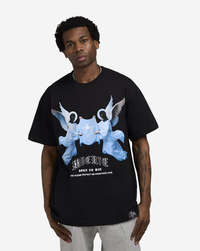 Hasta Muerte HM Angel Cloth Flag Tee HMANGLCLTHWINGS-BLK Black 1