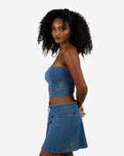 Faux Denim Knit Corset