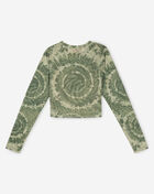 Smoke Rise Printed Long Sleeve Mesh Top RKT26S416SNZ-OIL-GREEN Green 3