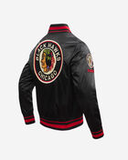 PRO STANDARD Chicago Blackhawks Retro Classic Rib Satin Jacket HCB667541-BRK Black 3