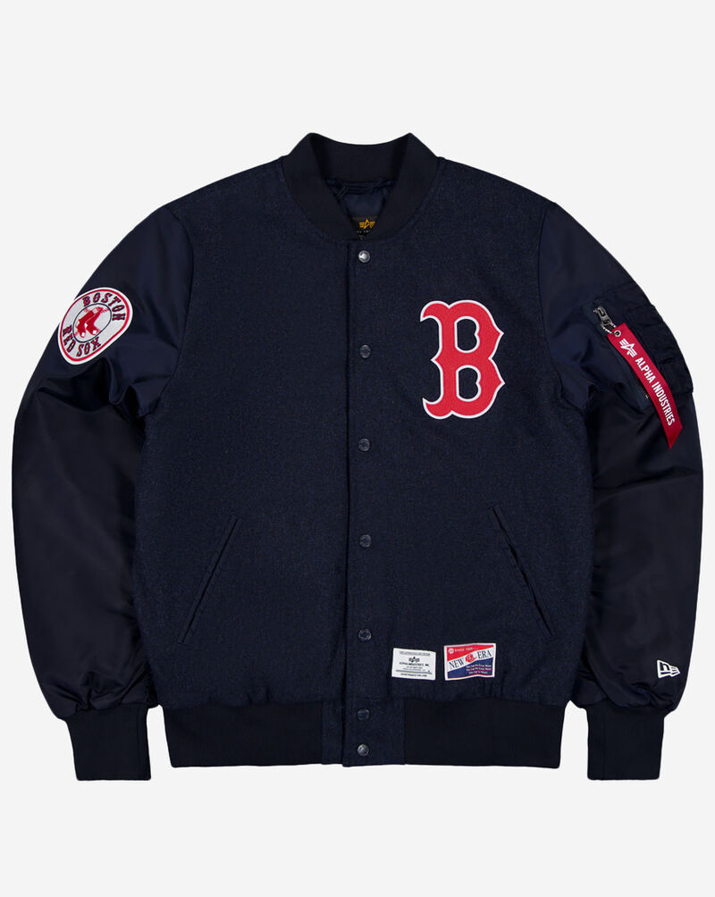 New Era Alpha Industries Historic M-A1 Boston Red Sox Bomber Jacket 60564186 Blue 1