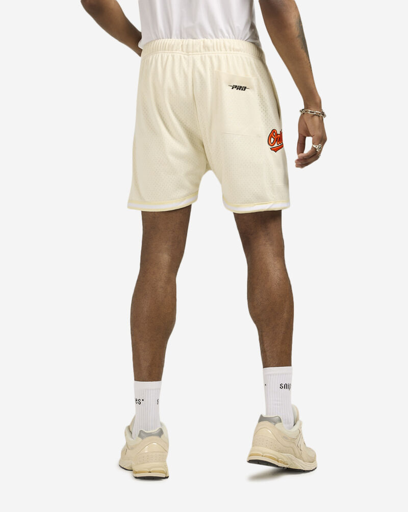 PRO STANDARD Baltimore Orioles Area Code Mesh Shorts LBO3314774-EGG Beige 2